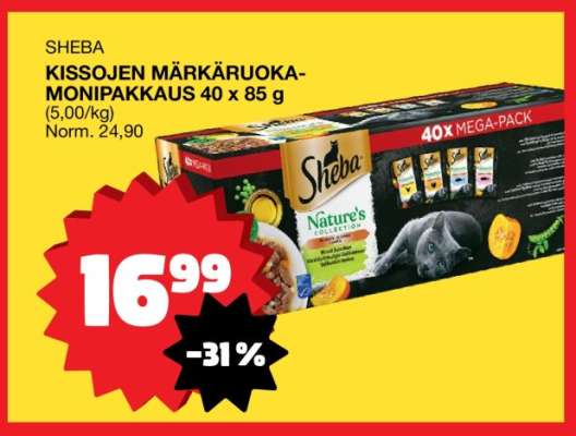 Sheba Kissojen Märkäruoka Monipakkaus 40 x 85 g