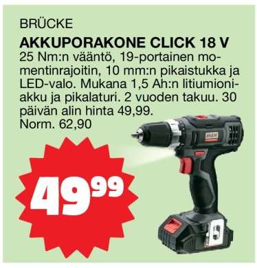 BRÜCKE Akkuporakone Click 18 V