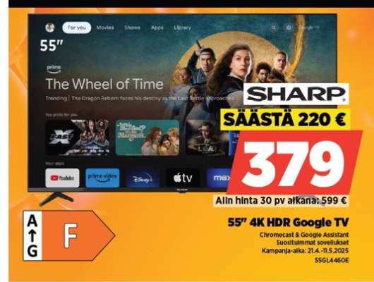 55" 4K HDR Google TV