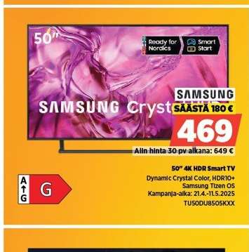 Samsung 50" 4K HDR Smart TV
