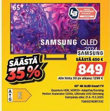 Samsung 65" 4K QLED Smart TV