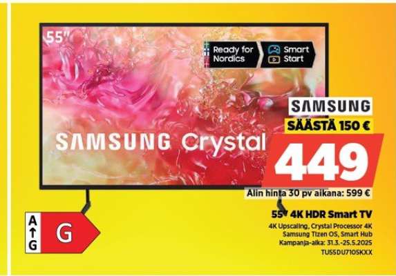 Samsung 55" 4K HDR Smart TV