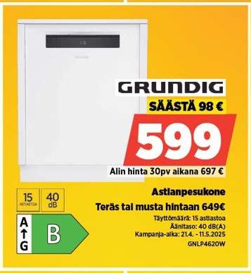 Grundig Astianpesukone