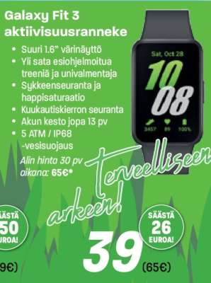 Galaxy Fit 3 aktiivisuusranneke