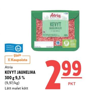 Atria KEVYT JAUHELIHA 300 g 9,5 %