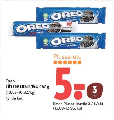 Oreo TÄYTEKEKSIT 154-157 g