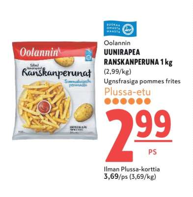 Oolannin UUNIRAPEA RANSKANPERUNA 1 kg