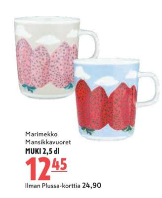 Marimekko Mansikkavuoret MUKI 2,5 dl