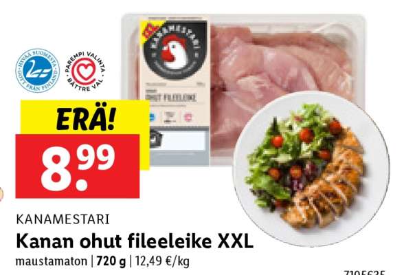 Kanan ohut fileeleike XXL