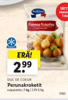 DUC DE COEUR Perunakroketit