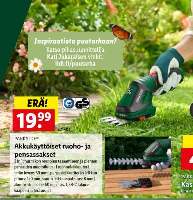 PARKSIDE® Akkukäyttöiset ruoho- ja pensassakset