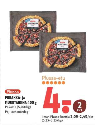 PIRKKA PIIRAKKA- ja MUROTAIKINA 400 g