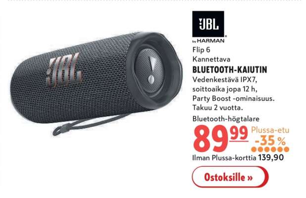Flip 6 Kannettava BLUETOOTH-KAIUTIN