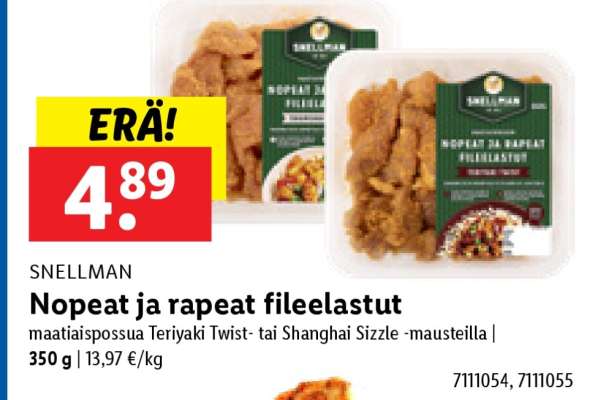 Snellman Nopeat ja rapeat filee­lastut