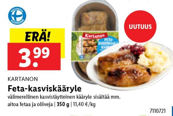 KARTANON Feta-kasviskääryle