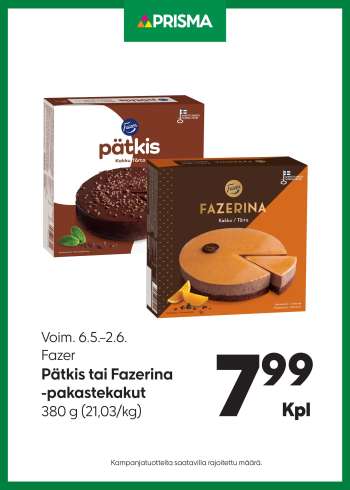 Prisma tarjoukset  - 06.05.2025 - 02.06.2025.