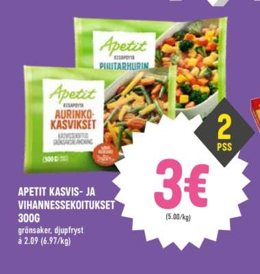 Apetit Kasvis- ja Vihannessekoitukset 300g