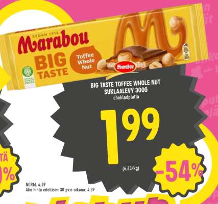 Marabou Big Taste Toffee Whole Nut 300g