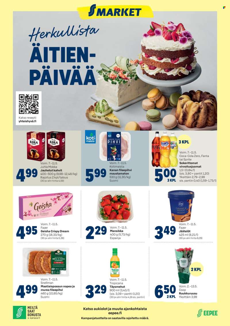 S-market tarjoukset  - 07.05.2025 - 11.05.2025.