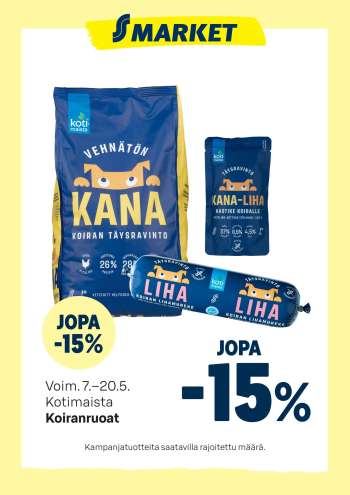 S-market tarjoukset  - 07.05.2025 - 20.05.2025.