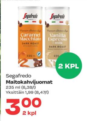 Segafredo Maitokahvijuomat