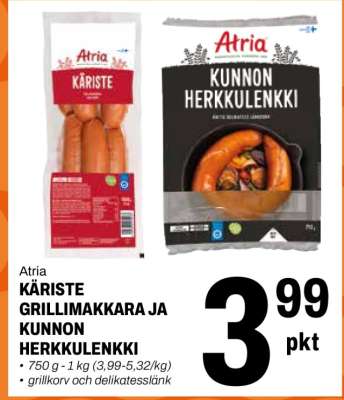 Atria KÄRISTE GRILLIMAKKARA JA KUNNON HERKKULENKKI