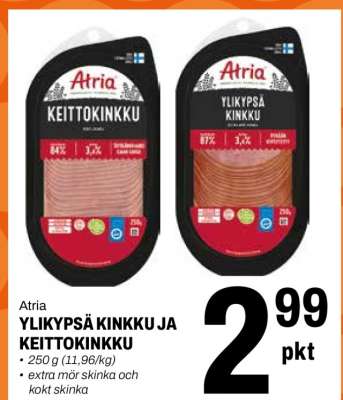 Atria Ylikypsä Kinkku ja Keittokinkku