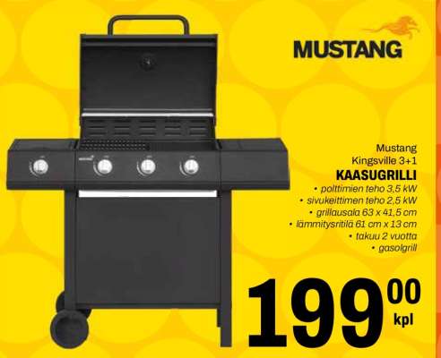 Mustang Kingsville 3+1 Kaasugrilli