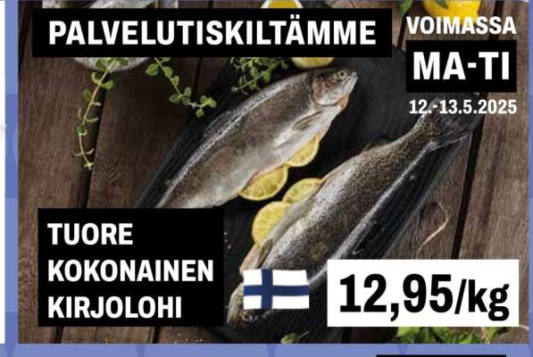Tuore kokonainen kirjolohi