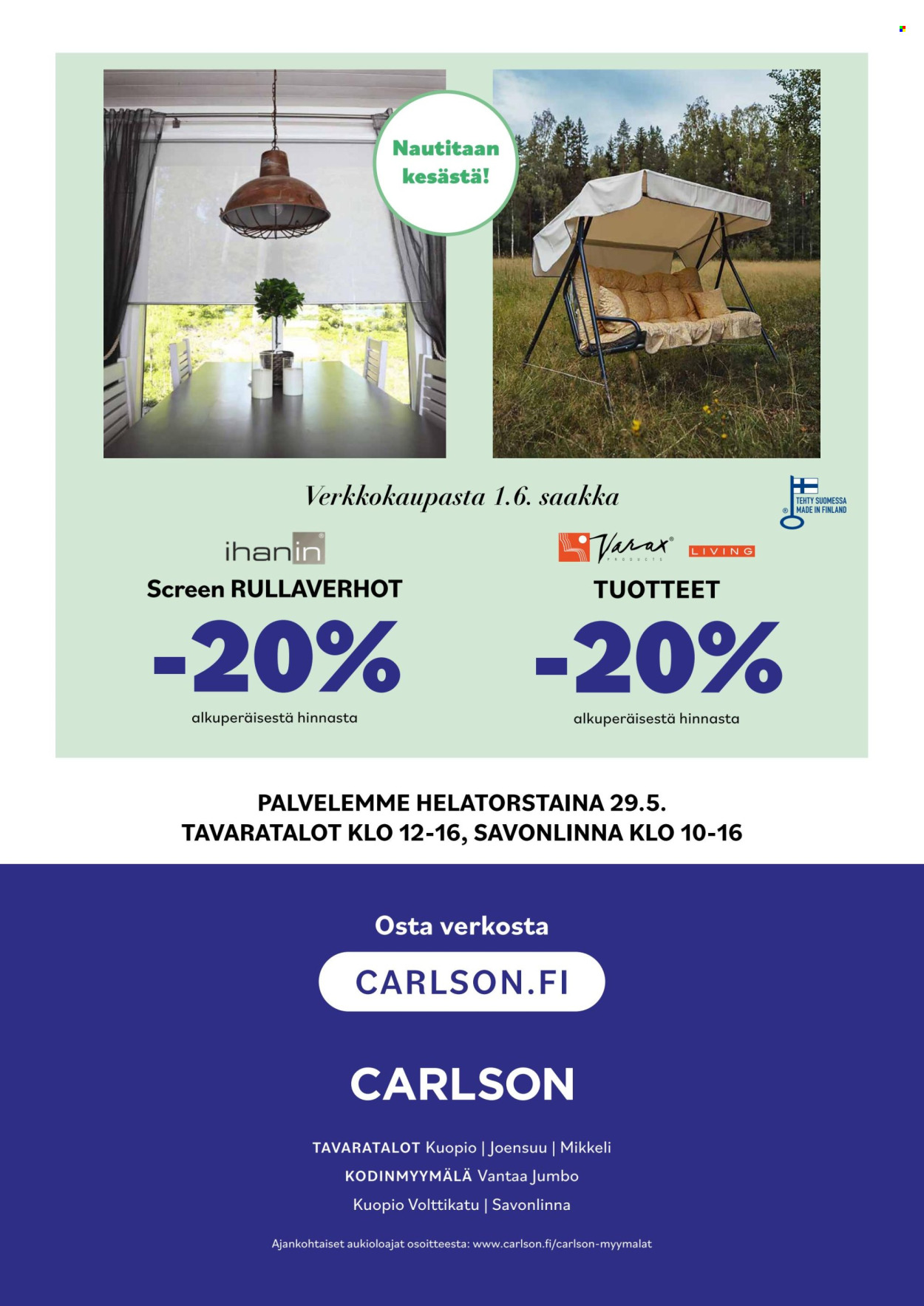 Carlson tarjoukset - 05.05.2025 - 01.06.2025. Sivu 1