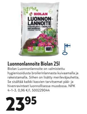Luonnonlannoite Biolan 25l