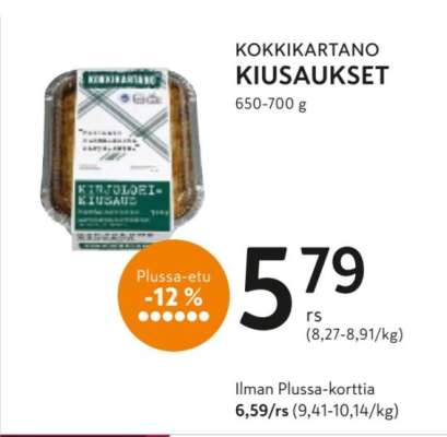 KOKKIKARTANO KIUSAUKSET