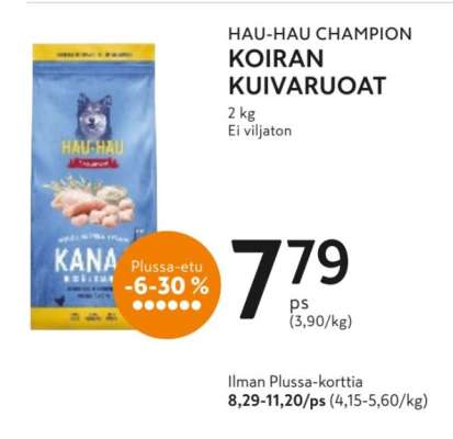 HAU-HAU CHAMPION KOIRAN KUIVARUOAT