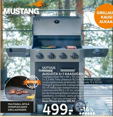 MUSTANG Augusta 4+1 KAASUGRILLI