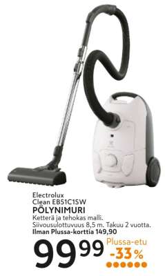 Electrolux Clean EB51C1SW PÖLYNIMURI