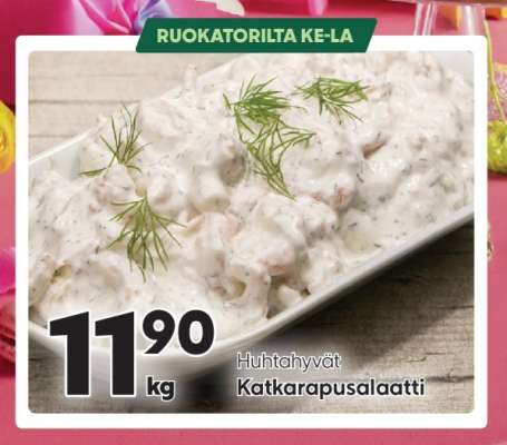 Huhtahyvät Katkarapusalaatti