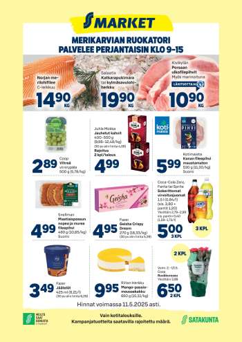 S-market tarjoukset  - 07.05.2025 - 11.05.2025.
