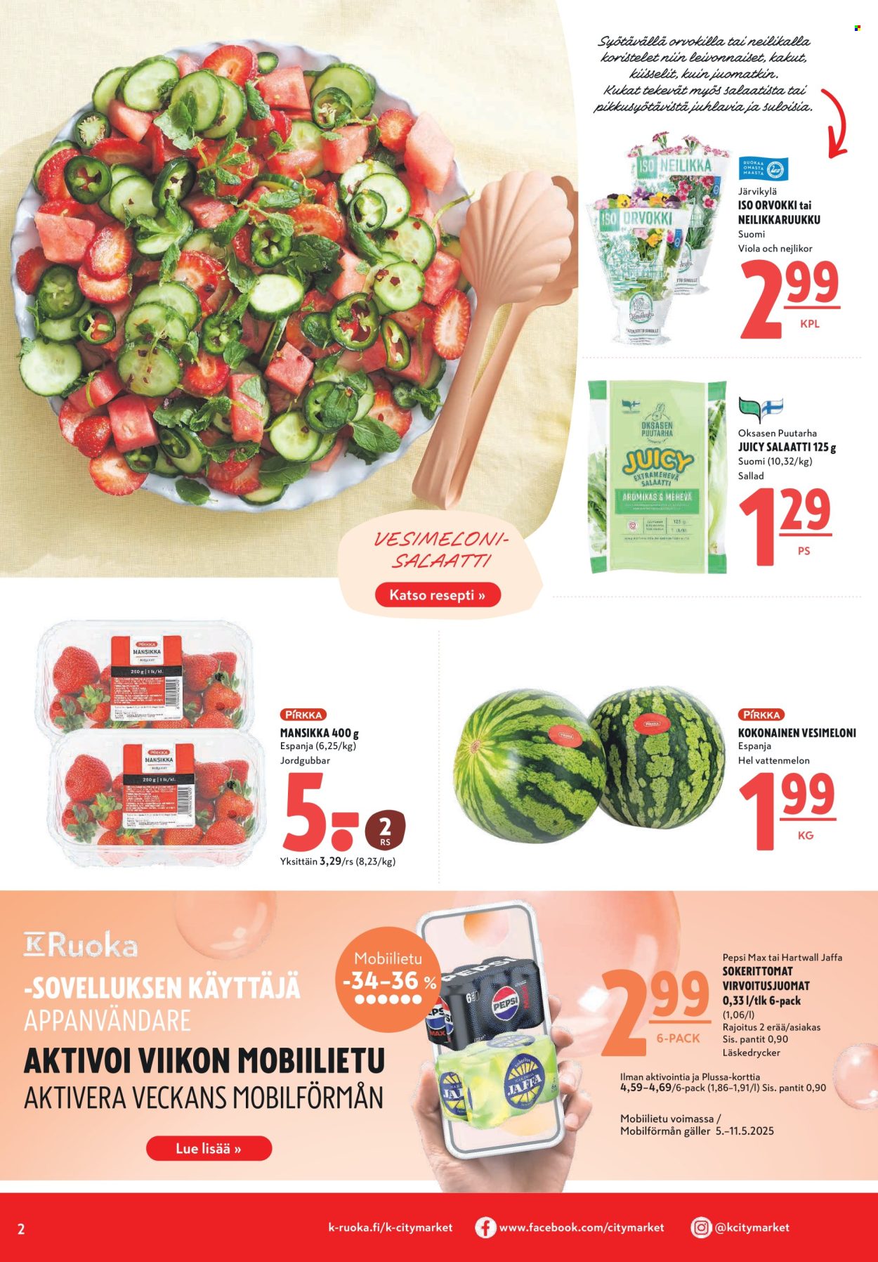 K-citymarket tarjoukset - 08.05.2025 - 14.05.2025. Sivu 1