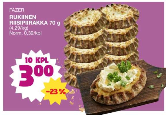 FAZER RUKIINEN RIISIPIIRAKKA 70 g