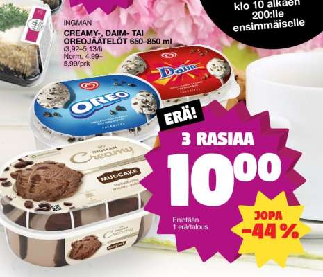 Ingman Creamy, Daim, Oreo Ice Cream
