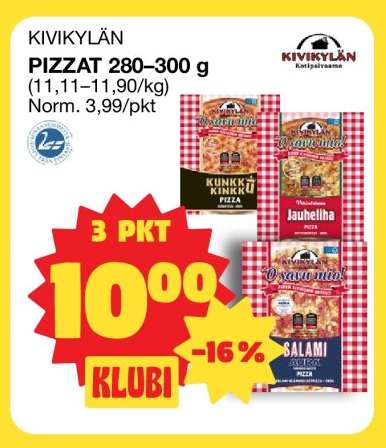 Kivikylän PIZZAT 280-300 g