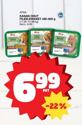 ATRIA KANAN OHUT FILEELEIKKEET 480–600 g