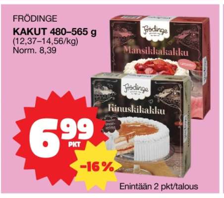 FRÖDINGE KAKUT 480–565 g