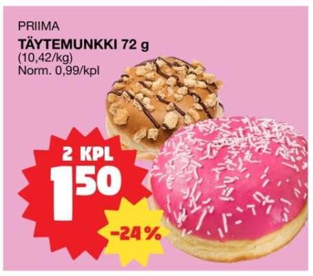PRIIMA TÄYTEMUNKKI 72 g