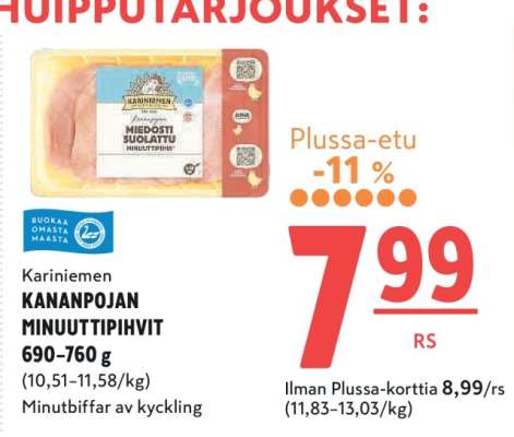 Kariniemen KANANPOJAN MINUUTTIPIHVIT 690-760 g