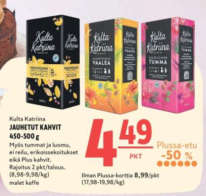 KULTA KATRIINA JAUHETUT KAHVIT 450-500 g