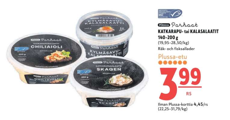 Pirkka Parhaat KATKARAPU- tai KALASALAATIT