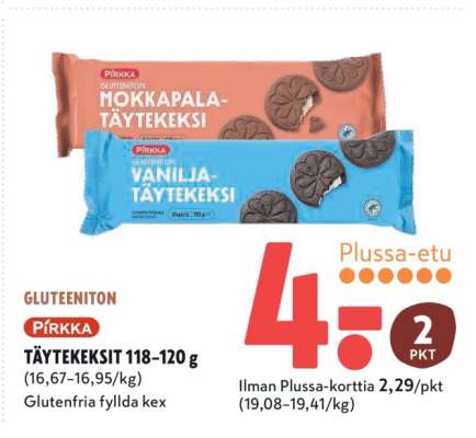 PIRKKA TÄYTEKEKSIT 118–120 g