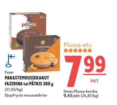 Fazer PAKASTEMOUSSEKAKUT FAZERINA tai PÄTKIS 380 g