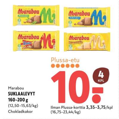 Marabou SUKLAALEVYT 160-200 g